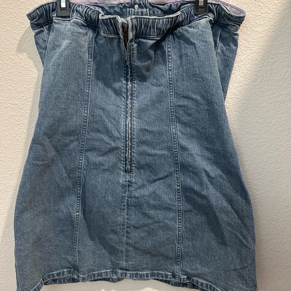 Abercrombie Light Wash Denim Button-Down Mini Dress Sz XL - Picture 4 of 6